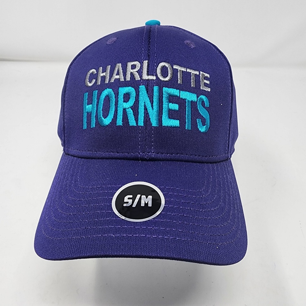 NBA Charlotte Hornets Hat S/M Basketball Fan Gear Polyester Superflex Purple